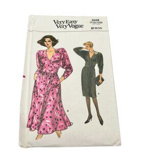 Very Easy Very Vogue 9458 Misses Dress Size 8-10-12 Pattern Uncut
